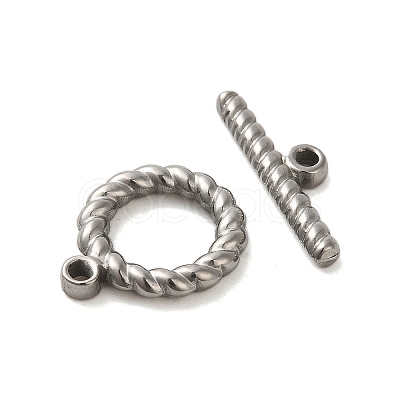 Non-Tarnish 304 Stainless Steel Toggle Clasps STAS-Q324-06P-1