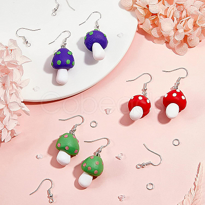 CHGCRAFT DIY Mushroom Dangle Earring Making Kits DIY-CA0003-91-1