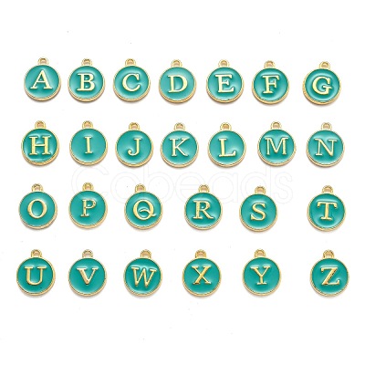 Initial Letter A~Z Alphabet Enamel Charms ENAM-Q437-15-1