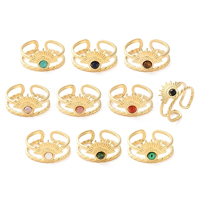 Natural & Synthetic Gemstone Finger Rings RJEW-Q004-03G-1