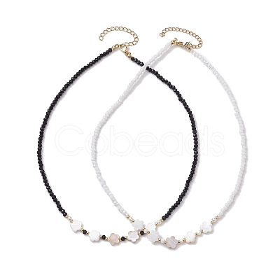 Glass Beads Necklaces NJEW-JN04722-1