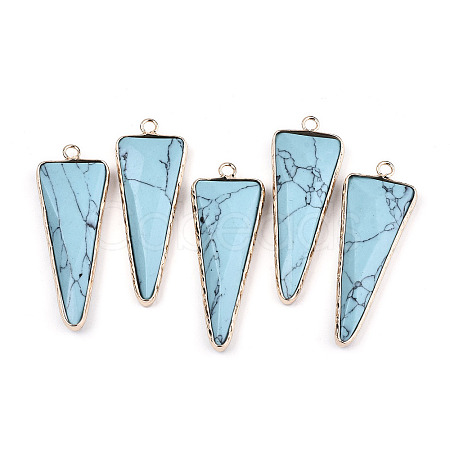 Synthetic Turquoise Pointed Pendants G-N326-56E-1