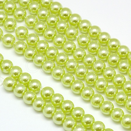 Eco-Friendly Dyed Glass Pearl Round Beads Strands HY-A002-10mm-RB065-1