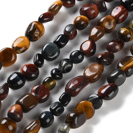 Natural Tiger Eye Beads Strands G-P497-01C-24-1