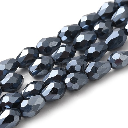 Electroplate Glass Beads Strands X-EGLA-D017-7x5mm-2-1