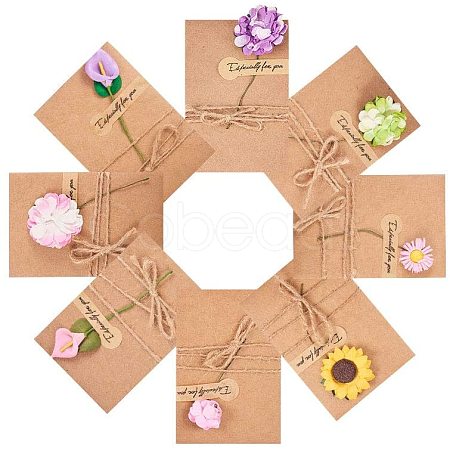 Kraft Paper Greeting Cards and Kraft Paper Envelopes Sets DIY-NB0002-08-1