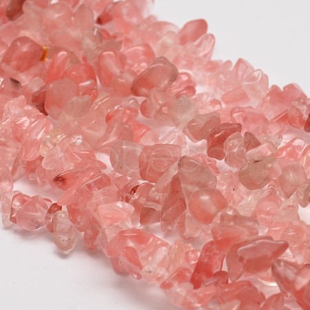 Cherry Quartz Glass Chip Beads Strands X-G-L269-41-1