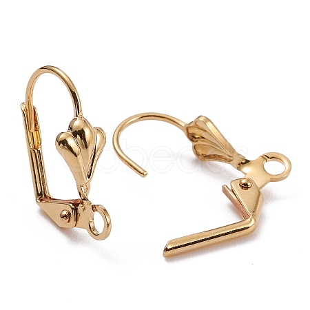 Brass Leverback Earring Findings X-KK-F824-006G-1