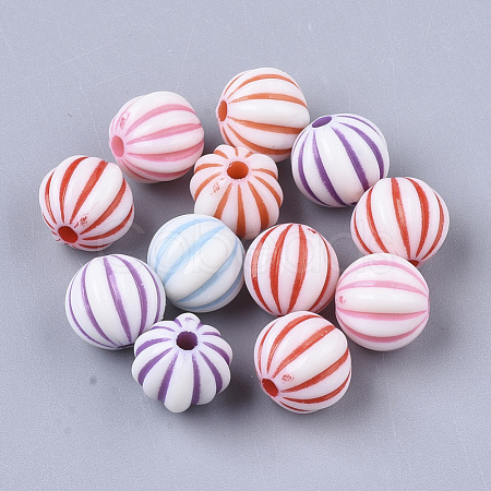 Craft Style Acrylic Corrugated Beads MACR-S299-017-1