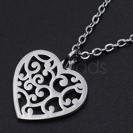 Non-Tarnish 201 Stainless Steel Pendant Necklaces NJEW-S105-JN564-40-1-1