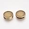 Tibetan Style Alloy Slide Charms Cabochon Settings, Flat Round, Cadmium Free & Nickel Free & Lead Free, Antique Bronze, Tray: 14mm, 16x5mm, Hole: 10x2.5mm, about 400pcs/1000g