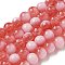 Crackle Glass Beads Strands, Rondelle, Light Coral, 8mm, Hole: 1mm, about 108~111pcs/strand, 309.45''(786cm)