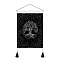 Polyester Tree of Life Pattern Wall Hanging Tapestry, Vertical Tapestry, for Home Decoration, Rectangle, Black, 500x350mm