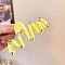 Acrylic Claw Hair Clips with Heart Crystal Rhinestone, Wave, Hair Accessories for Women Girls, Champagne Yellow, 120mm