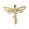 304 Stainless Steel Pendants, Dragonfly with Word Angella Charm, Golden, 36x45x1.5mm, Hole: 7x4mm