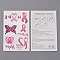 30 Sheets Temporary Tattoos Stickers, Body Art Paper Stickers, Breast Cancer Pink Awareness Ribbon, Ribbon Pattern, 12x7.6x0.02cm