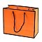 Rectangle Paper Bags with Rope Handles, for Gift Bags and Shopping Bags, Orange, 22x10x18cm