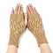 Warm Knitted Acrylic Fiber Half Sleeve Gloves, Women's Autumn and Winter Exposed Finger Sleeve, Goldenrod, 200x75mm