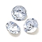 Glass Rhinestone Cabochons, Flat Back & Back Plated, Faceted, Diamond, Light Sapphire, 6x3mm