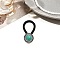 Alloy Hair Ties, with Nylon Cord, with Imitation Turquoise, Flat Round, 25mm