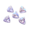 Glass Rhinestone Charms, Faceted, Triangle, Violet, 7.5x8x4.3mm, Hole: 1mm