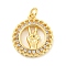 Brass Micro Pave Clear Cubic Zirconia Pendants, Gesture, Real 18K Gold Plated, 21x18x2mm, Hole: 3mm