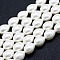 Electroplate Shell Pearl Beads Strands, teardrop, White, 15.5~16x12mm, Hole: 1mm, about 26pcs/strand, 15.7 inch(40cm)