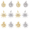 DICOSMETIC 12Pcs 6 Styles Brass Micro Pave Cubic Zirconia Pendants, with Jump Ring, Moon & Sun & Star Charm, Platinum & Golden, 16~20x13~18x2.5~3.5mm, Hole: 2.5mm, 2pcs/style