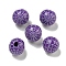 Printed Wood European Beads, Halloween Theme Beads, Round, Purple, 15.5~16mm, Hole: 4~4.5mm