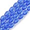 Transparent Glass Beads Strands, Faceted, Teardrop, Royal Blue, 11.5x8mm, Hole: 1.2mm, about 55~57pcs/strand, 25.59 inch(65cm)