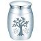 CREATCABIN Column Alloy Cremation Urn, for Commemorate Kinsfolk Cremains Container, with Velvet Pouch and Silver Polishing Cloth and Disposable Flatware Spoons, Tree of Life, 40.5~95x23~75x2mm