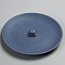 Porcelain Incense Burners, Flat Round Incense Holders, Home Office Teahouse Zen Buddhist Supplies, Marine Blue, 140x22mm