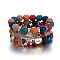 Boho Style Wood Beaded Stretch Bracelet Sets for Women, with Acrylic and Alloy Finding , Mixed Color, No Size 