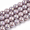 Electroplate Opaque Glass Beads Strands, AB Color Plated, Round, Rosy Brown, 9.5~10mm, Hole: 1.5mm, about 40~42pcs/strand, 14.76~15.12 inch(37.5~38.4cm)