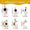 6Pcs 6 Style Eco-friendly Brass Enamel Pendants KK-SZ0005-60-7