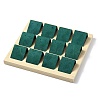 12-Slot Rectangle Wood Earring Display Stands EDIS-R027-04G-3