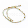 Imitation Jade Half Plated Faceted Rondelle Electroplate Glass Bead Strands X-EGLA-D020-3x2mm-58-2