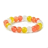 8mm Baking Painted Imitation Jade Glass Round Beaded Stretch Kids Bracelets for Girls Boys BJEW-JB10895-3