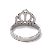 Non-Tarnish 201 Stainless Steel Crown Finger Ring RJEW-J051-49P-3