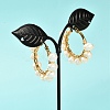 Ring Natural Pearl Beads Hoop Earrings for Girl Women EJEW-JE04685-4