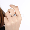 Awesome Design Titanium Steel Cubic Zirconia Engagement Rings RJEW-BB15757-6