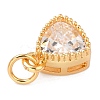 Real 18K Gold Plated Brass Inlaid Cubic Zirconia Charms ZIRC-L100-076G-07-4