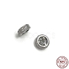 Rhodium Plated 925 Sterling Silver Spacer Beads STER-K176-09P-01-1