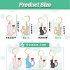 Alloy Enamel Cat Charm Locking Stitch Markers HJEW-PH01711-2