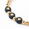 4Pcs 4 Styles Brass Stretch Beaded Bracelets BJEW-JB06237-9
