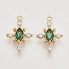 Brass Micro Pave Cubic Zirconia Charms X-KK-N216-18B-NF-1