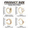 Cheriswelry 4Pcs 4 Style Snake & Smiling Face & Star Brass Cuff Rings for Her RJEW-CW0001-01-3