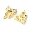 Brass Micro Pave Cubic Zirconia Charms FIND-Z035-04G-2