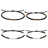 4Pcs 4 Style Glass Seed Braided Bead Bracelets and Anklets Set SJEW-SW00003-01-1