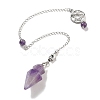 Natural Amethyst Pointed Dowsing Pendulums G-K338-12P-05-1